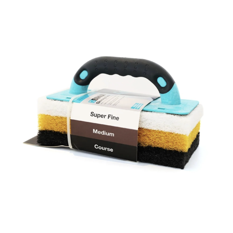 BIHUI CSPK4 – Set tamponësh abrazivë prej shajaku me dorezë TPR (kit 4 copë)